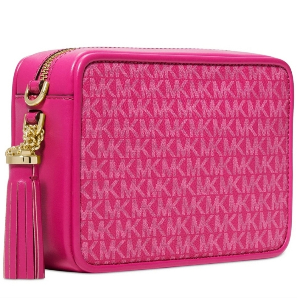 Michael Kors Fuchsia Crossbody Bag with Gold Accents - Picture 2 of 6